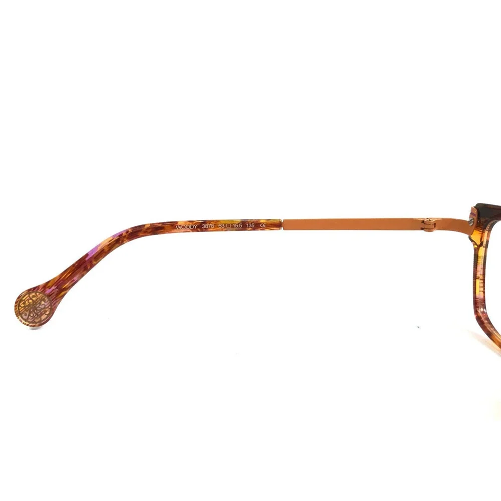 BOZ Eyeglasses Frames WOODY 3878 Orange Pink Striped Tortoise 53-15.5-135